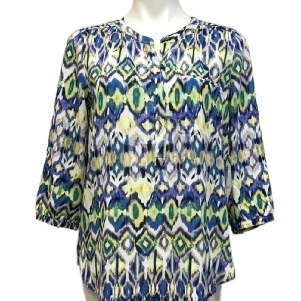 NYDJ watercolor pleat back tunic